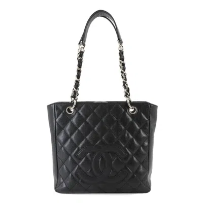 Pre-owned Chanel Black Grained Calfskin Tote Bag ()