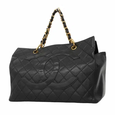 Pre-owned Chanel Black Grained Calfskin Tote Bag ()