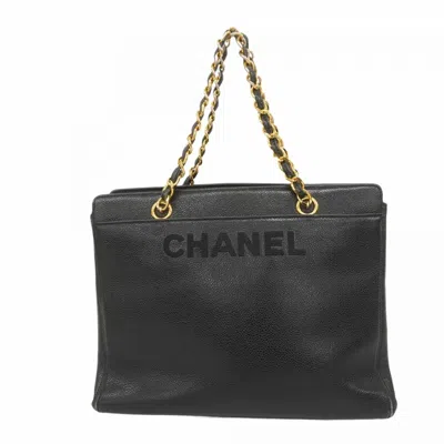 Pre-owned Chanel Black Grained Calfskin Tote Bag ()