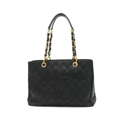 Pre-owned Chanel Black Grained Calfskin Tote Bag ()