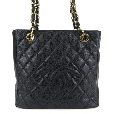 Pre-owned Chanel Black Grained Calfskin Tote Bag ()