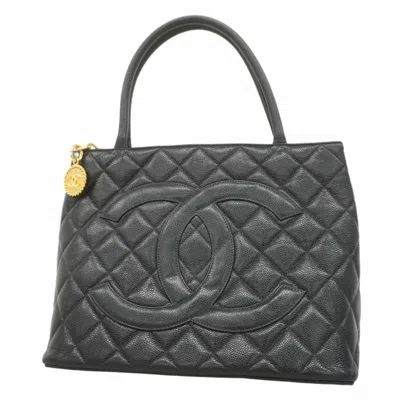 Pre-owned Chanel Black Grained Calfskin Tote Bag ()