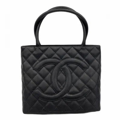 Pre-owned Chanel Black Grained Calfskin Tote Bag ()