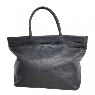 Pre-owned Chanel Black Grained Calfskin Tote Bag ()