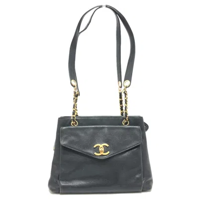 Pre-owned Chanel Black Grained Calfskin Tote Bag ()