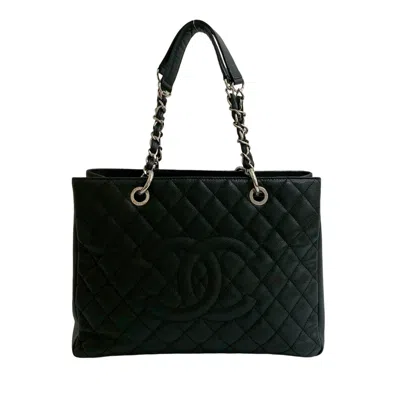 Pre-owned Chanel Black Grained Calfskin Tote Bag ()