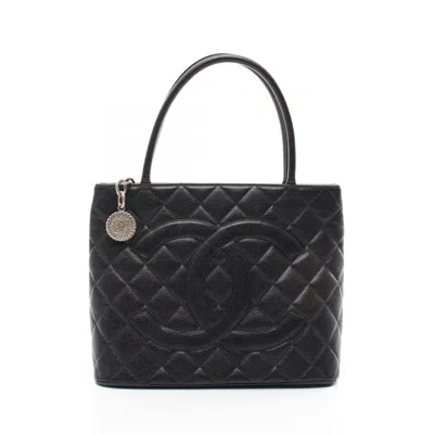 Pre-owned Chanel Black Grained Calfskin Tote Bag ()