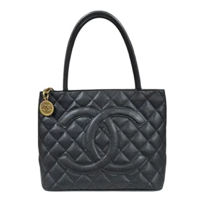 Pre-owned Chanel Black Grained Calfskin Tote Bag ()