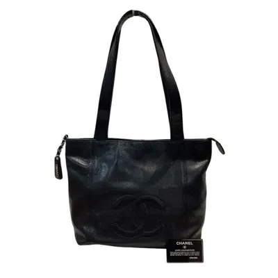 Pre-owned Chanel Black Grained Calfskin Tote Bag ()