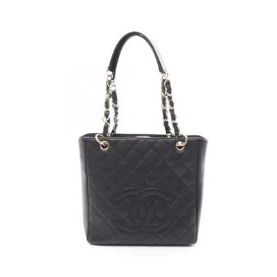 Pre-owned Chanel Black Grained Calfskin Tote Bag ()