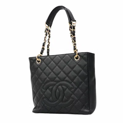 Pre-owned Chanel Black Grained Calfskin Tote Bag ()