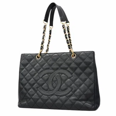 Pre-owned Chanel Black Grained Calfskin Tote Bag ()