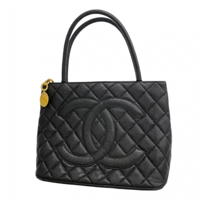 Pre-owned Chanel Black Grained Calfskin Tote Bag ()