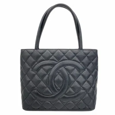 Pre-owned Chanel Black Grained Calfskin Tote Bag ()