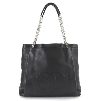 Pre-owned Chanel Black Grained Calfskin Tote Bag ()