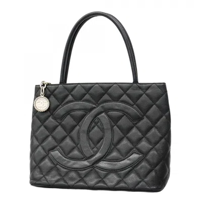 Pre-owned Chanel Black Grained Calfskin Tote Bag ()