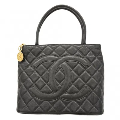 Pre-owned Chanel Black Grained Calfskin Tote Bag ()