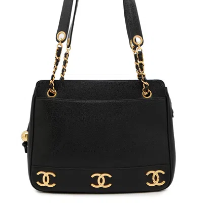 Pre-owned Chanel Black Grained Calfskin Tote Bag ()