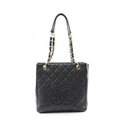 Pre-owned Chanel Black Grained Calfskin Tote Bag ()