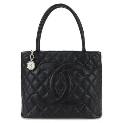 Pre-owned Chanel Black Grained Calfskin Tote Bag ()