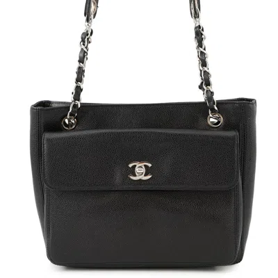 Pre-owned Chanel Black Grained Calfskin Tote Bag ()