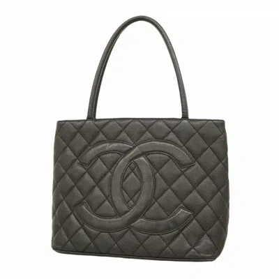Pre-owned Chanel Black Grained Calfskin Tote Bag ()