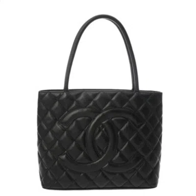 Pre-owned Chanel Black Grained Calfskin Tote Bag ()