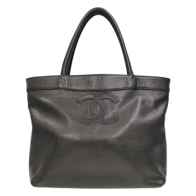 Pre-owned Chanel Black Grained Calfskin Tote Bag ()