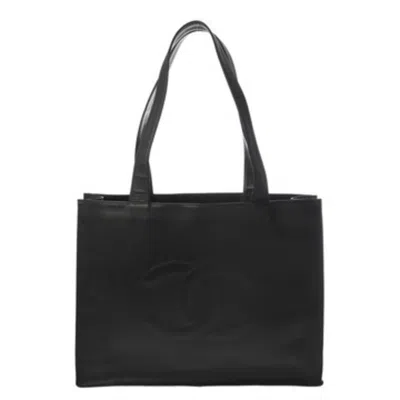 Pre-owned Chanel Black Grained Calfskin Tote Bag ()