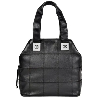 Pre-owned Chanel Black Grained Calfskin Tote Bag ()