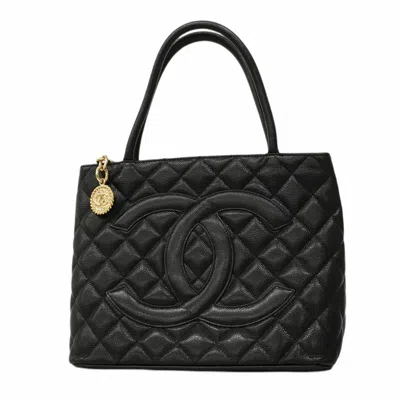 Pre-owned Chanel Black Grained Calfskin Tote Bag ()