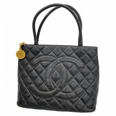 Pre-owned Chanel Black Grained Calfskin Tote Bag ()