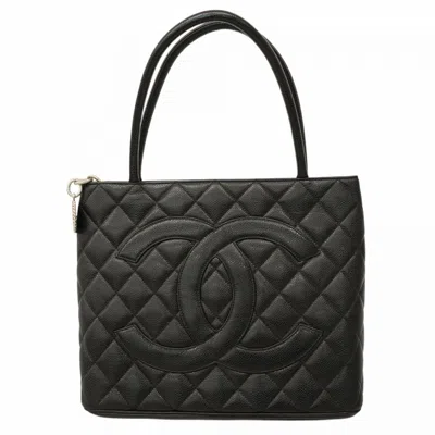 Pre-owned Chanel Black Grained Calfskin Tote Bag ()
