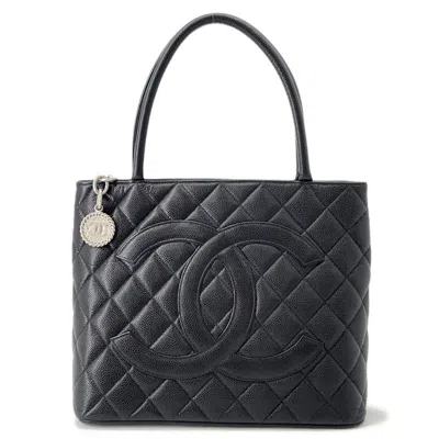 Pre-owned Chanel Black Grained Calfskin Tote Bag ()