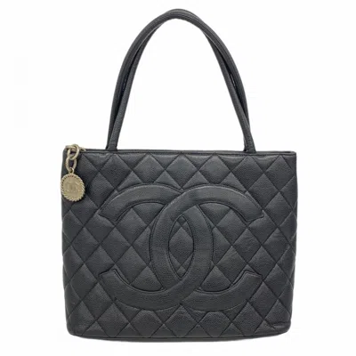 Pre-owned Chanel Black Grained Calfskin Tote Bag ()