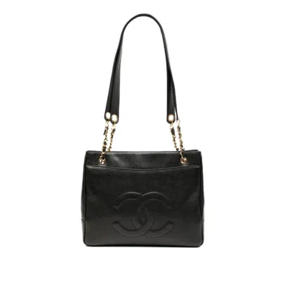 Pre-owned Chanel Black Grained Calfskin Tote Bag ()