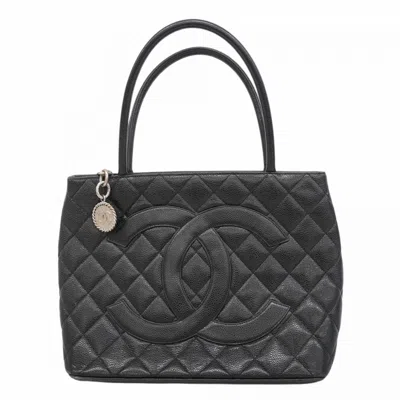 Pre-owned Chanel Black Grained Calfskin Tote Bag ()