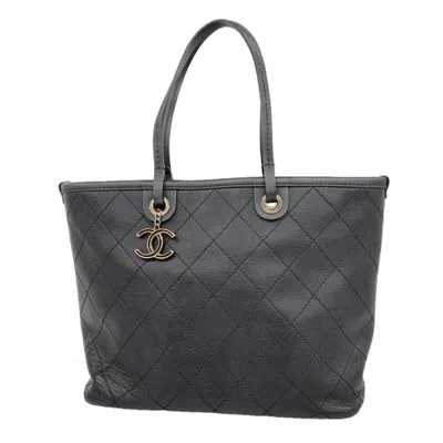 Pre-owned Chanel Black Grained Calfskin Tote Bag ()