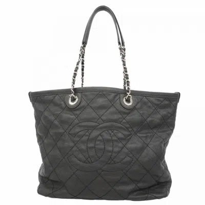 Pre-owned Chanel Black Grained Calfskin Tote Bag ()