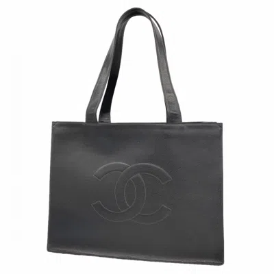 Pre-owned Chanel Black Grained Calfskin Tote Bag ()