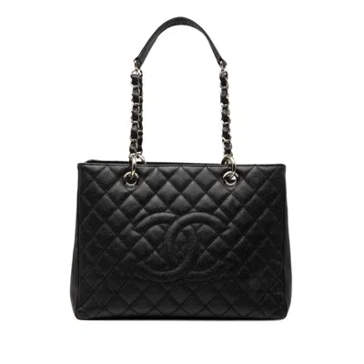 Pre-owned Chanel Black Grained Calfskin Tote Bag ()
