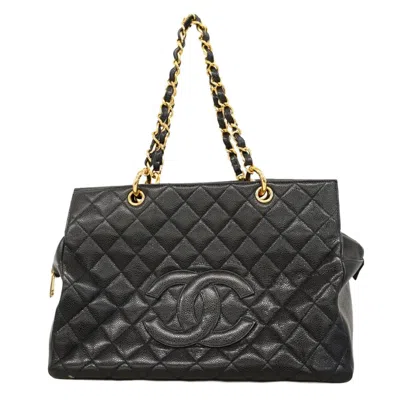 Pre-owned Chanel Black Grained Calfskin Tote Bag ()