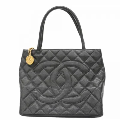 Pre-owned Chanel Black Grained Calfskin Tote Bag ()