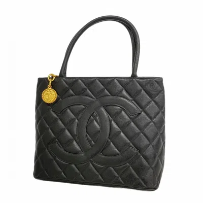 Pre-owned Chanel Black Grained Calfskin Tote Bag ()