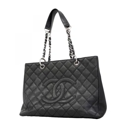 Pre-owned Chanel Black Grained Calfskin Tote Bag ()