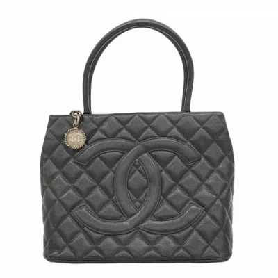 Pre-owned Chanel Black Grained Calfskin Tote Bag ()