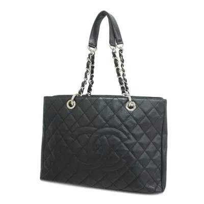 Pre-owned Chanel Black Grained Calfskin Tote Bag ()