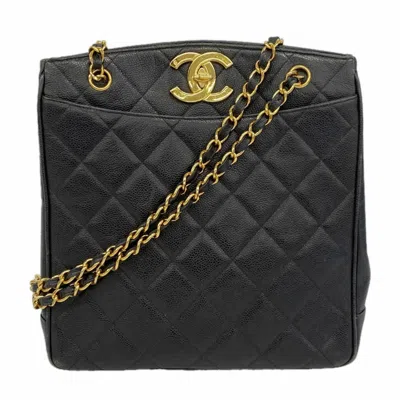 Pre-owned Chanel Black Grained Calfskin Tote Bag ()