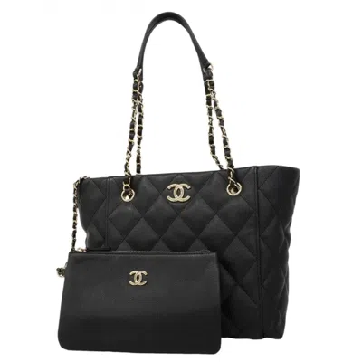 Pre-owned Chanel Black Grained Calfskin Tote Bag ()