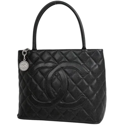 Pre-owned Chanel Black Grained Calfskin Tote Bag ()
